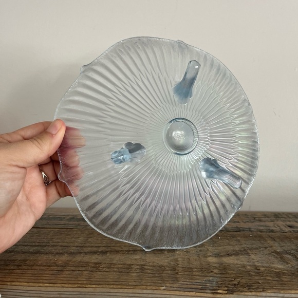 Fenton blue carnival glass candy dish - Picture 5 of 6